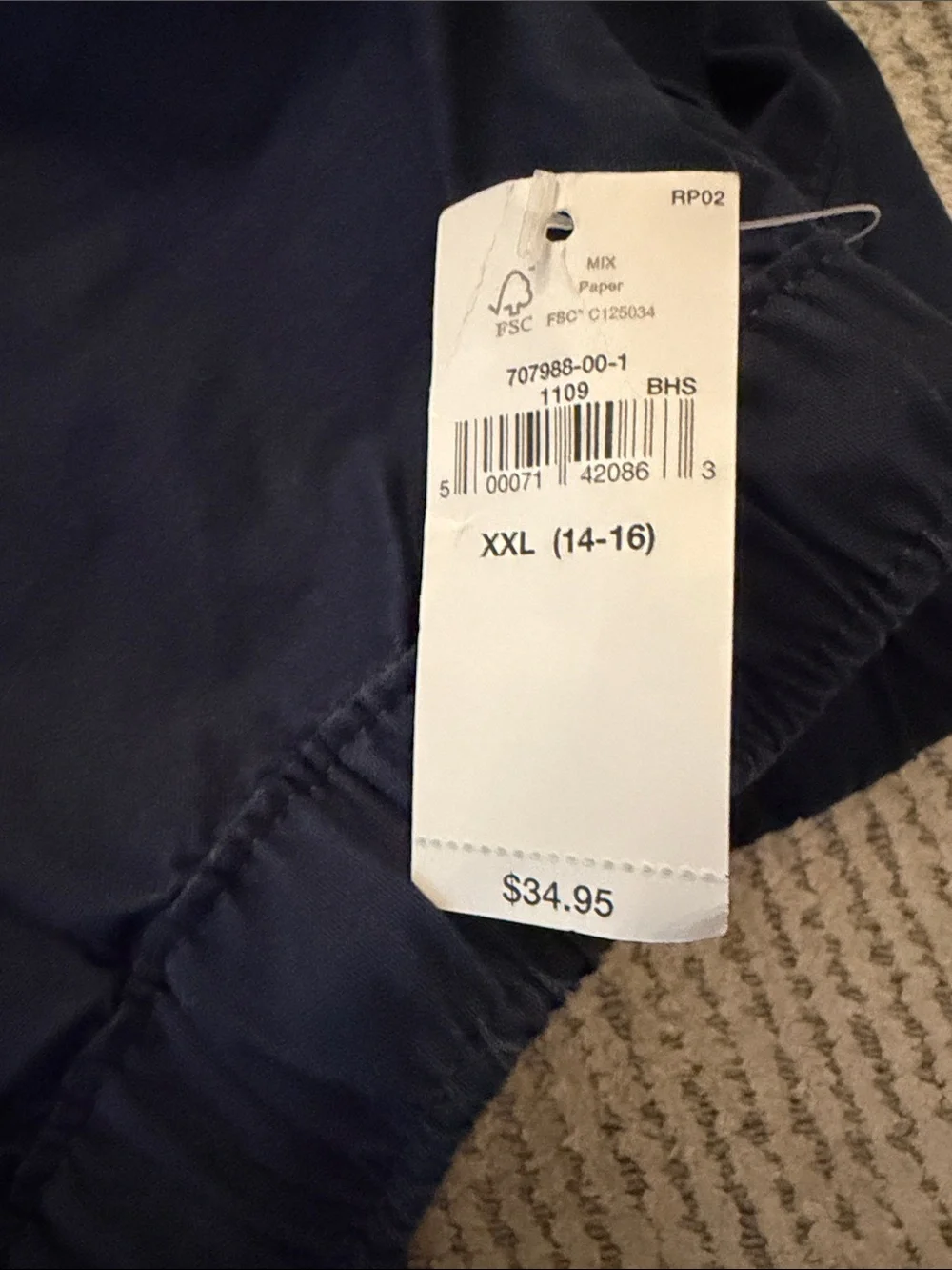 NWT gap boy’s drawstring  Waist Navy Pants